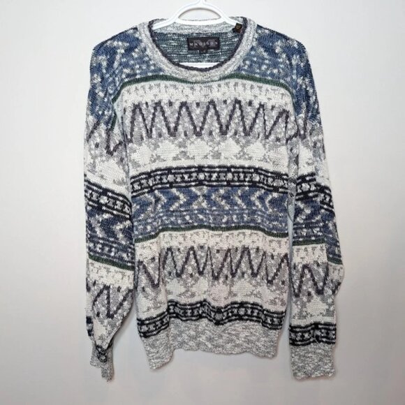 Vintage Other - Vintage Madison Crew Neck Knit Zigzag Pattern Sweater Mens Large Unisex